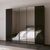 Rauch Quadra Spin 226cm 5 Door Wardrobe with Mirror - Metallic Dark Grey and Basalt Glass