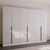 Rauch Quadra Spin 271cm 6 Door Wardrobe - Alpine White and Crystal White Glass