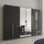 Rauch Quadra Spin 271cm 6 Door Wardrobe with Mirror - Metallic Dark Grey and Grey Effect