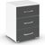 Rauch Aditio 3 Drawer Bedside Cabinet - Alpine White and Metallic Dark Grey