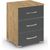 Rauch Aditio 3 Drawer Bedside Cabinet - Artisan Oak and Metallic Dark Grey