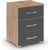 Rauch Aditio 3 Drawer Bedside Cabinet - Sonoma Oak and Metallic Dark Grey