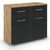 Rauch Aditio 2 Door Small Sideboard - 80cm - Artisan Oak and Metallic Dark Grey