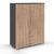 Rauch Aditio 2 Door Cupboard with 2 Bottom Drawer - Metallic Dark Grey and Sonoma Oak