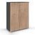 Rauch Aditio 2 Door Cupboard with 2 Top Drawer - Metallic Dark Grey and Sonoma Oak