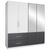 Rauch Alvor 181cm 4 Door Combi Wardrobe - Alpine White and Metallic Dark Grey