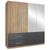 Rauch Alvor 181cm 4 Door Combi Wardrobe - Sonoma Oak and Metallic Dark Grey