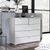 Rauch Erimo 3+2 Drawer Chest - Silk Grey and Crystal White Glass
