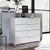 Rauch Erimo 4 Drawer Chest - Silk Grey and Crystal White Glass