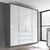 Rauch Erimo 204cm 4 Door Wardrobe with 3 Drawer - Graphite and Crystal White Glass