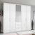 Rauch Erimo 254cm 5 Door Combi Wardrobe with 3 Drawer - Alpine White and Crystal White Glass