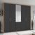 Rauch Erimo 254cm 5 Door Combi Wardrobe with 3 Drawer - Artisan Oak and Basalt Glass