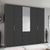 Rauch Erimo 254cm 5 Door Combi Wardrobe with 3 Drawer - Graphite and Basalt Glass