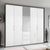 Rauch Erimo 254cm 5 Door Combi Wardrobe with 3 Drawer - Graphite and Crystal White Glass