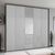 Rauch Erimo 254cm 5 Door Combi Wardrobe with 3 Drawer - Graphite and Silk Grey Glass