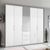 Rauch Erimo 254cm 5 Door Combi Wardrobe with 3 Drawer - Silk Grey and Crystal White Glass