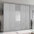 Rauch Erimo 254cm 5 Door Combi Wardrobe with 3 Drawer - Silk Grey and Silk Grey Glass