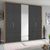 Rauch Erimo 254cm 5 Door Combi Wardrobe with 6 Drawer - Artisan Oak and Basalt Glass