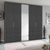 Rauch Erimo 254cm 5 Door Combi Wardrobe with 6 Drawer - Graphite and Basalt Glass