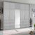 Rauch Erimo 254cm 5 Door Combi Wardrobe with 6 Drawer - Silk Grey and Silk Grey Glass