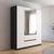 Rauch Mainz 181cm 4 Door Combi Wardrobe - Metallic Dark Grey and Alpine White