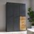 Rauch Ontario 136cm 3 Door Wardrobe with Drawer - Metallic Grey and Artisan Oak