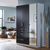 Rauch Homburg 136cm 3 Door Combi Wardrobe - Alpine White and High Gloss Grey