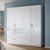 Rauch Homburg 181cm 4 Door Wardrobe with Drawer - Alpine White and High Gloss White