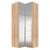 Rauch Alabama 100cm 2 Door Corner Mirrored Wardrobe - Sonoma Oak