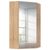 Rauch Alabama 117cm 2 Door Corner Mirrored Wardrobe - Sonoma Oak