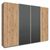 Rauch Syncrono 271cm 4 Door Sliding Wardrobe - Artisan Oak and Metallic Dark Grey