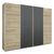 Rauch Syncrono 271cm 4 Door Sliding Wardrobe - Sanremo Oak Light and Metallic Dark Grey
