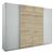 Rauch Syncrono 271cm 4 Door Sliding Wardrobe - Silk Grey and Sanremo Oak Light