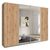 Rauch Syncrono 271cm 4 Door Sliding Wardrobe with Mirror - Artisan Oak