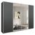 Rauch Syncrono 271cm 4 Door Sliding Wardrobe with Mirror - Metallic Dark Grey