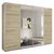 Rauch Syncrono 271cm 4 Door Sliding Wardrobe with Mirror - Sanremo Oak Light