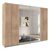 Rauch Syncrono 271cm 4 Door Sliding Wardrobe with Mirror - Sonoma Oak