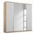 Rauch Texas 181cm 4 Door Wardrobe with Mirror - Sonoma Oak and Alpine White