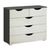 Rauch Arnstein 3+2 Drawer Chest - Metallic Dark Grey and White High Gloss
