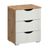 Rauch Arnstein 3 Drawer Bedside Cabinet - Artisan Oak and Alpine White