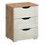 Rauch Arnstein 3 Drawer Bedside Cabinet - Artisan Oak and White High Gloss