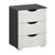 Rauch Arnstein 3 Drawer Bedside Cabinet - Metallic Dark Grey and Alpine White