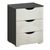 Rauch Arnstein 3 Drawer Bedside Cabinet - Metallic Dark Grey and White High Gloss