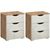 Rauch Arnstein 3 Drawer Bedside Cabinet - Set of 2 - Artisan Oak and White High Gloss