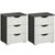 Rauch Arnstein 3 Drawer Bedside Cabinet - Set of 2 - Metallic Dark Grey and Alpine White