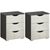 Rauch Arnstein 3 Drawer Bedside Cabinet - Set of 2 - Metallic Dark Grey and White High Gloss