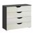 Rauch Arnstein 4 Drawer Chest - Metallic Dark Grey and White High Gloss