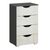 Rauch Arnstein 4 Drawer Narrow Chest - Metallic Dark Grey and White High Gloss