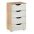 Rauch Arnstein 4 Drawer Narrow Chest - Sonoma Oak and White High Gloss