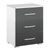 Rauch Alegro 3 Drawer Bedside Cabinet - Alpine White and Metallic Dark Grey